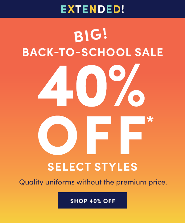 40% off select styles