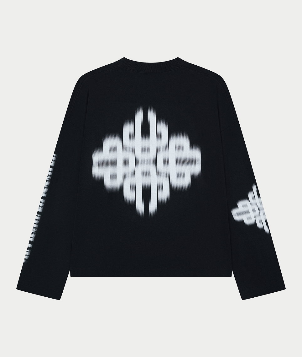 MOTION BLURRED LONG SLEEVE T-SHIRT