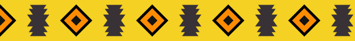 A yellow and black folk art pattern