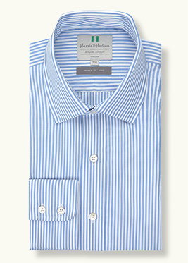 Blue Bengal Stripe Button Cuff Slim Fit Shirt