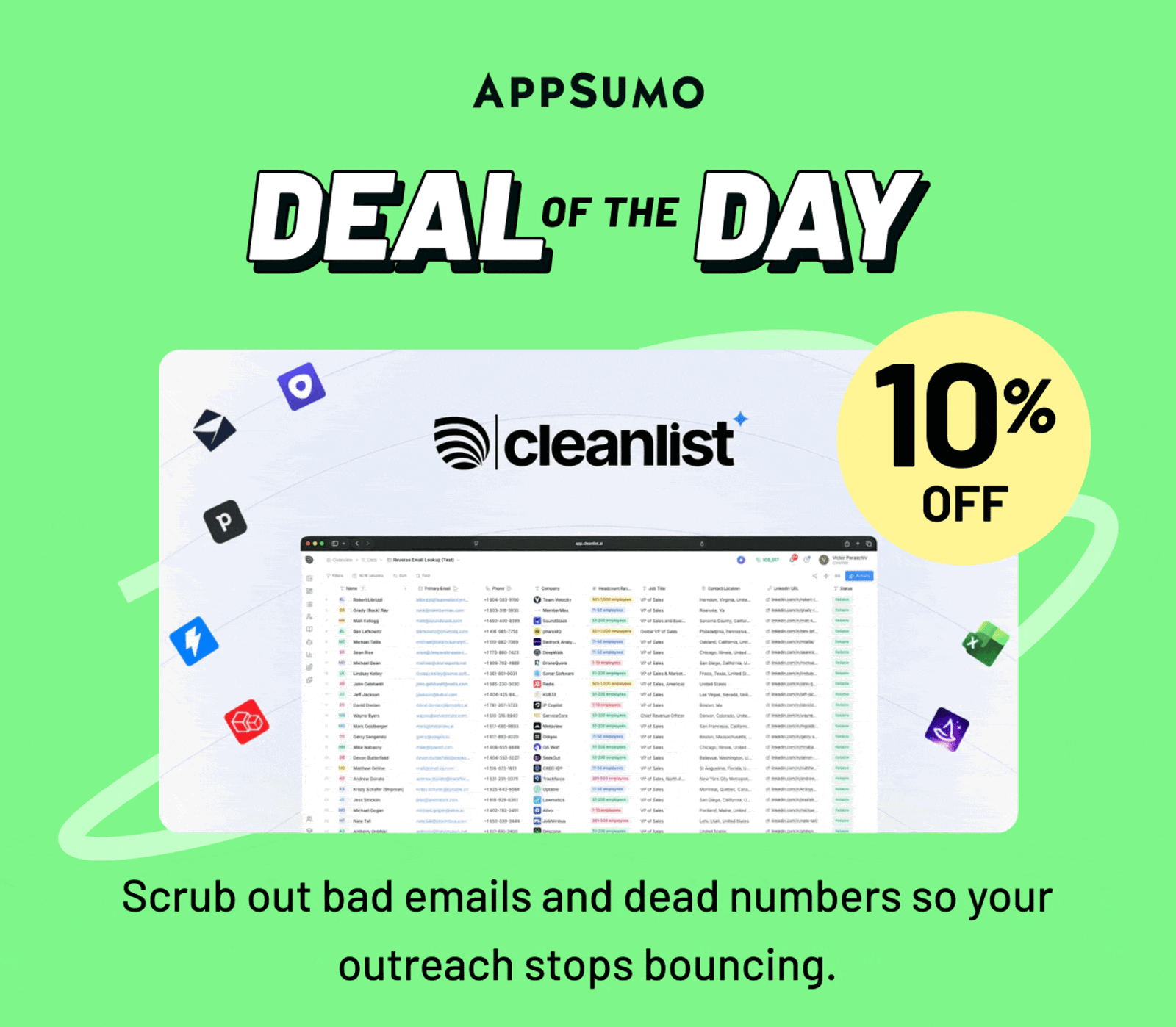 Deal of the Day: Cleanlist AI. Scrub out bad emails and deal numbers so your outreach stops bouncing.