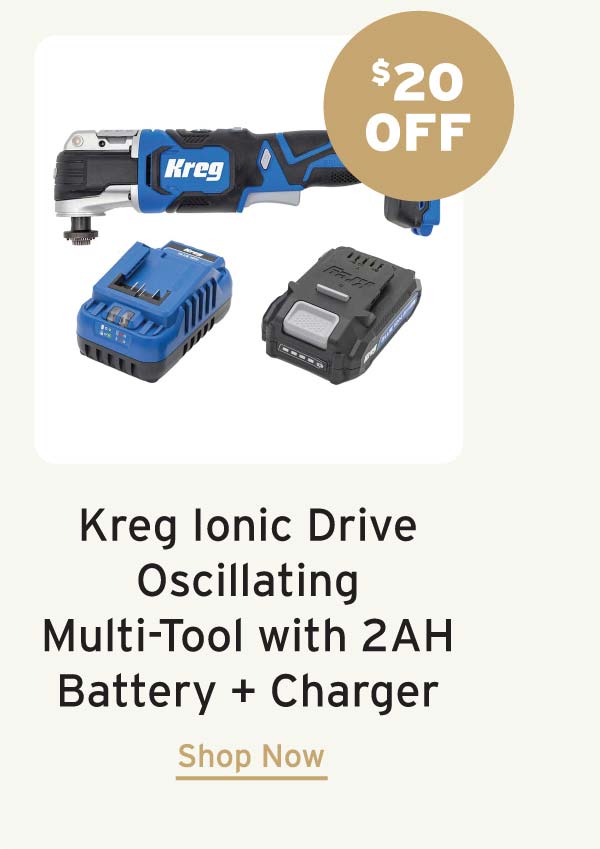 Kreg Ionic Drive Oscillating Multi-Tool with 2AH Battery and Charger Kit
