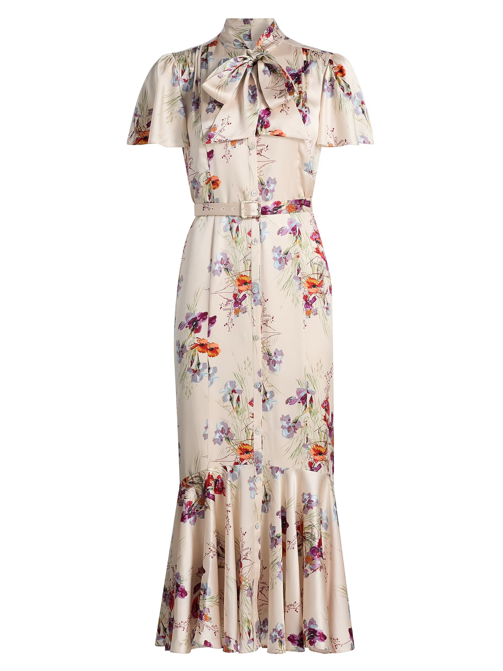 Cinq À Sept Iris Bouquet Willow Floral A-Line Midi-Shirtdress