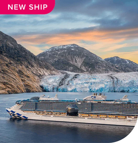 New Ship. The Star Princess sails near Dawes Glacier.