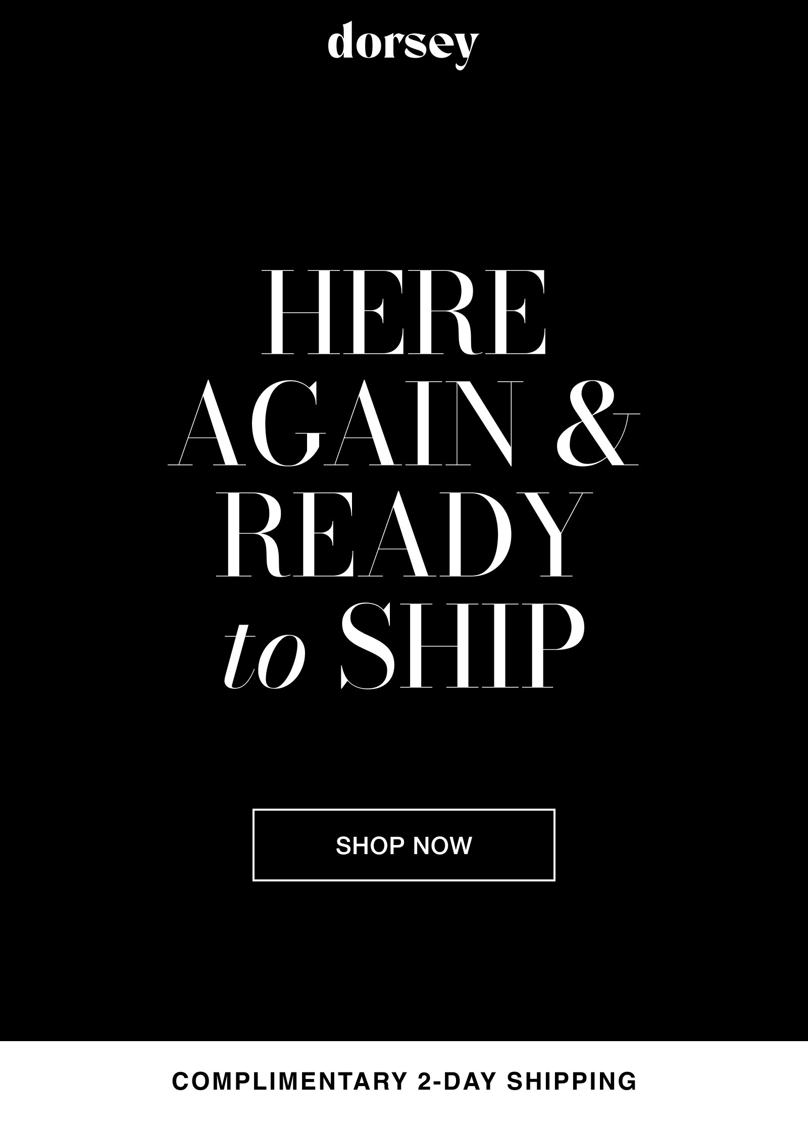 here again and ready to ship. shop back in stock.