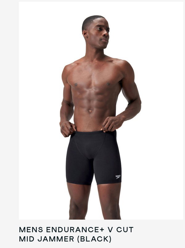 Mens Endurance + V Cut Mid Jammer (Black)