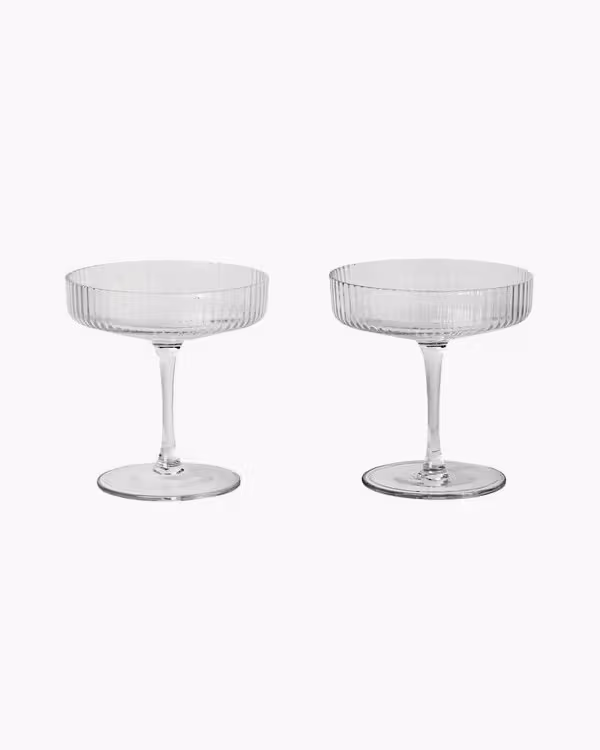 Coppe da champagne Ripple, 2 pz, trasparenti