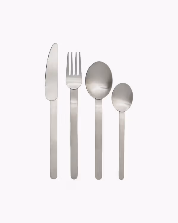 Stelo posate, set di 4, acciaio inossidabile spazzolato