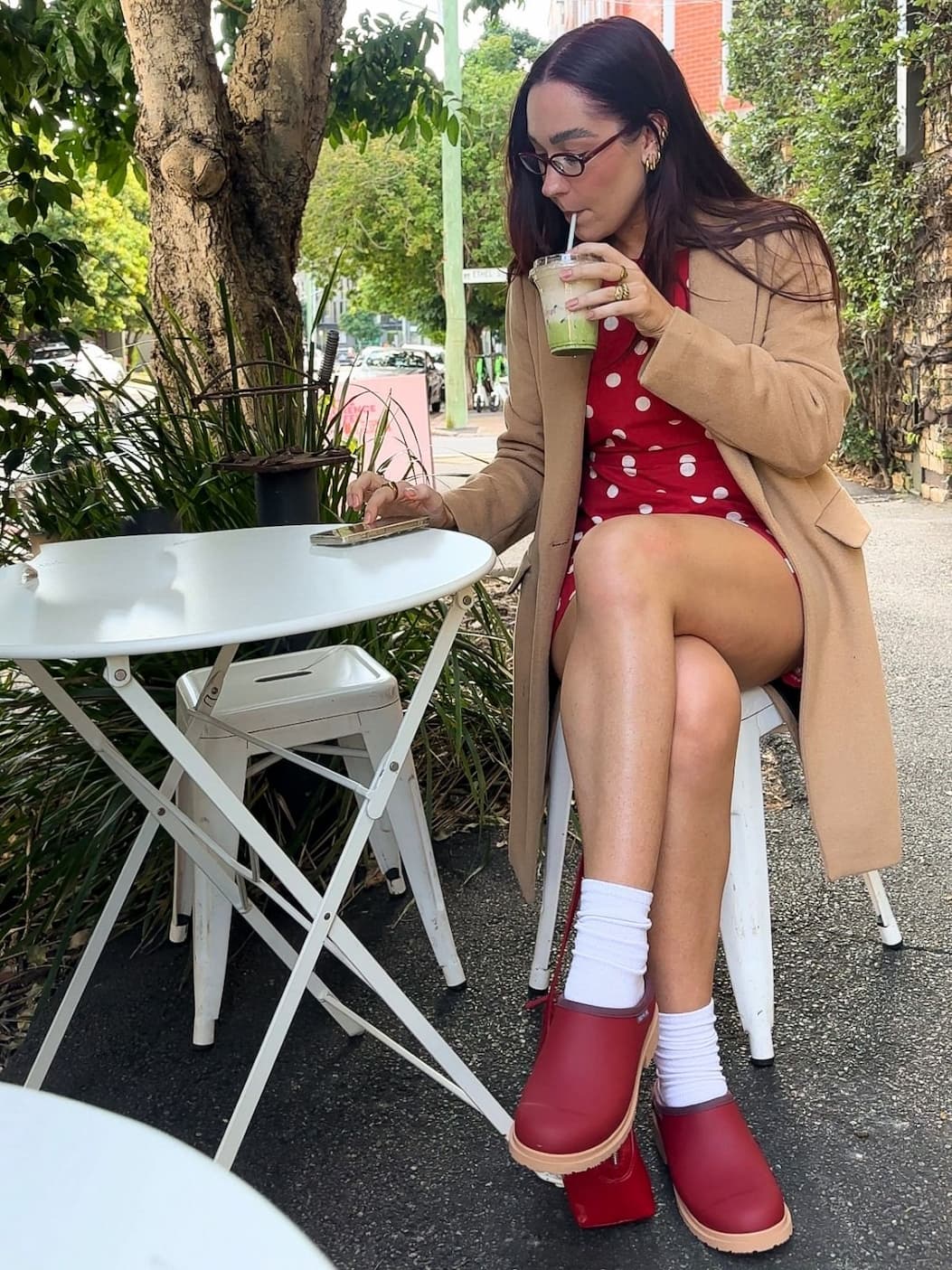 @mel_dunn wears Brick Red Billie Clog