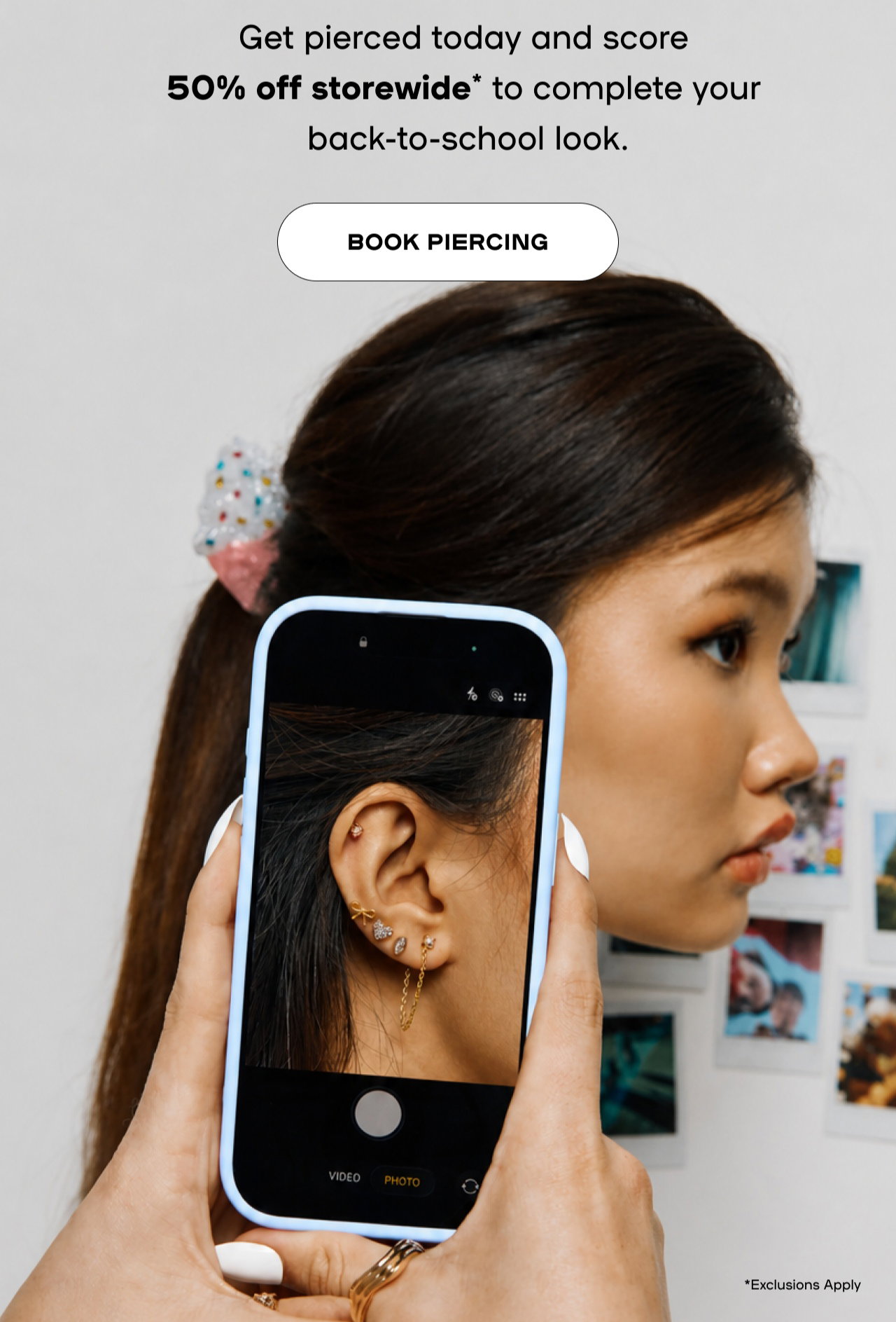 Get pierced today and 50% off storewide
