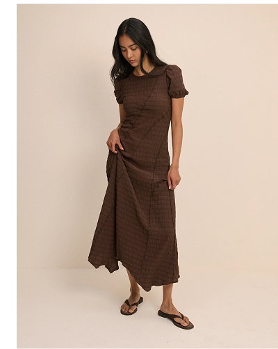 Brown Cassandra Jersey Midi Dress
