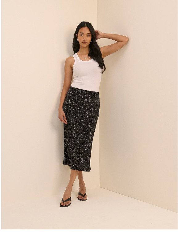 Black Polka Dot Mila Midi Skirt