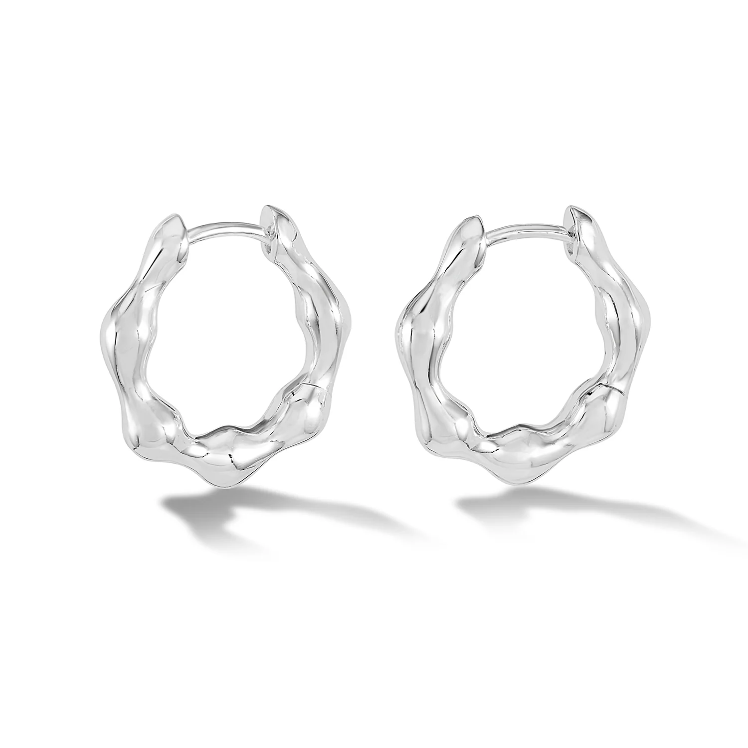 Image of Waterfall Hinged Huggie Hoops