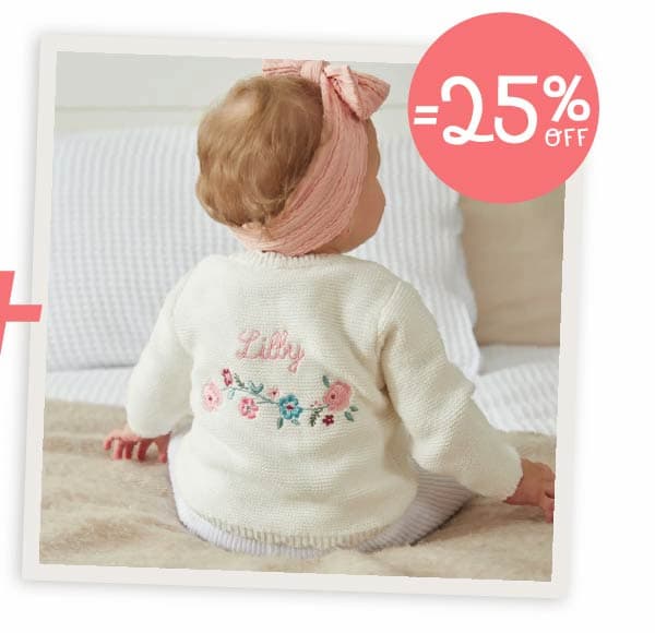 Personalised Back Floral White Lightweight Cardigan