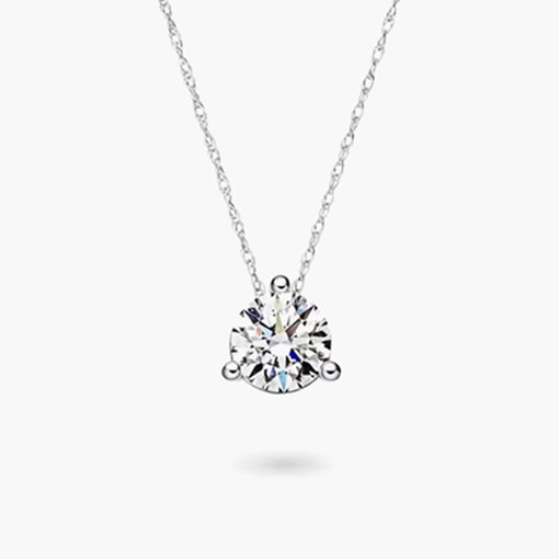 Lab Grown Diamond Solitaire Pendant in 14K White Gold