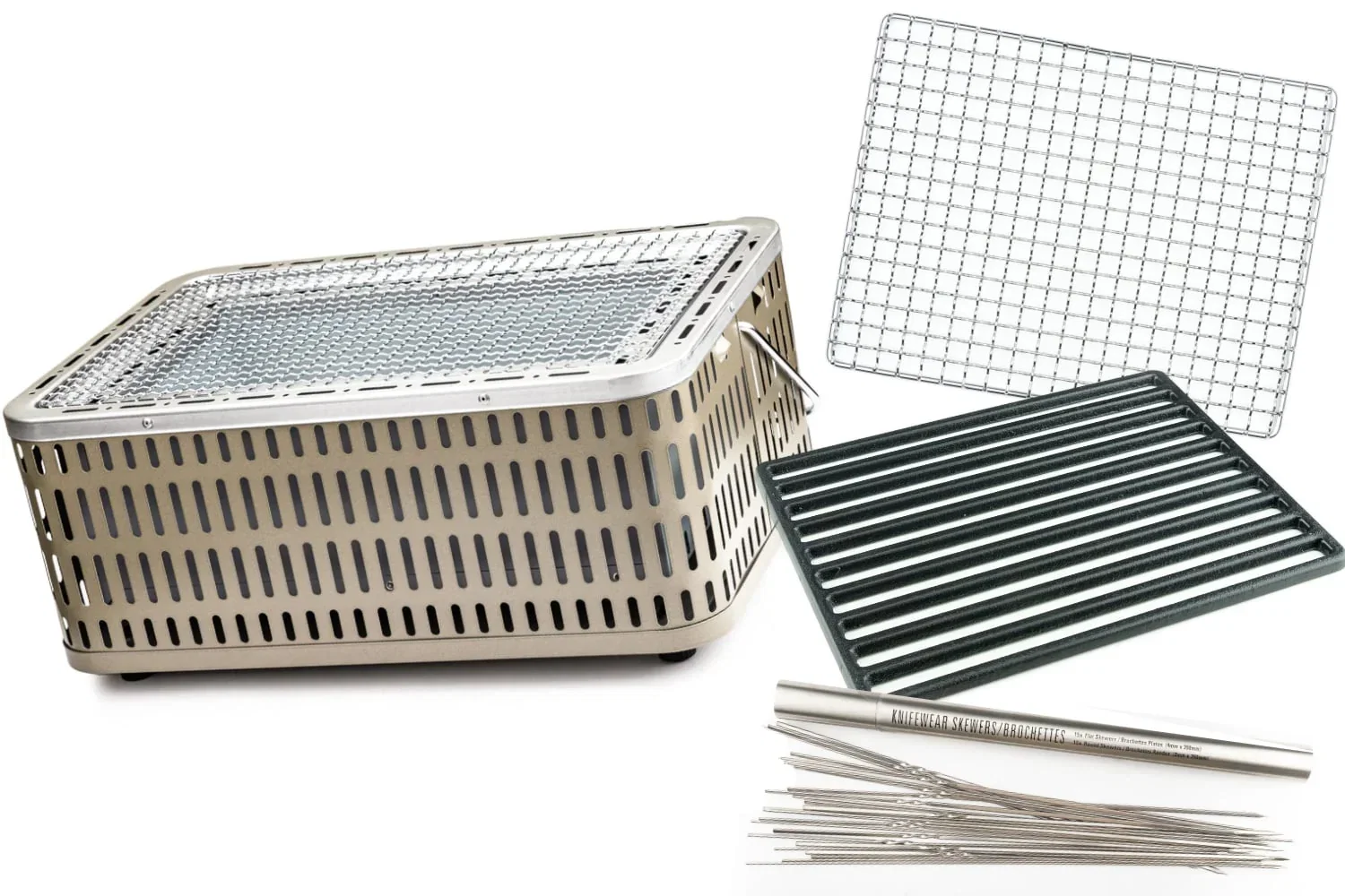 Image of Green Life Shichirin Konro Charcoal BBQ Grill - Large + Upgrade Kit