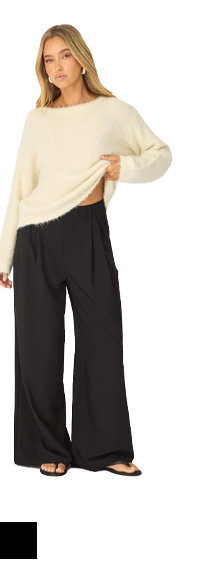 White Loose Long Sleeve Boat Neck Knit 1 Review