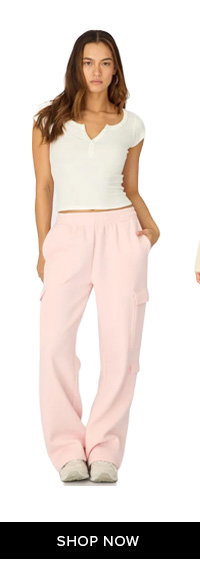 Pink Track Long Cargo Sweat