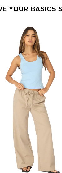 Blue Sleeveless Scoop Neck Tank Top