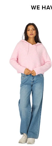 Pink Knit Hoodie Long Sleeve
