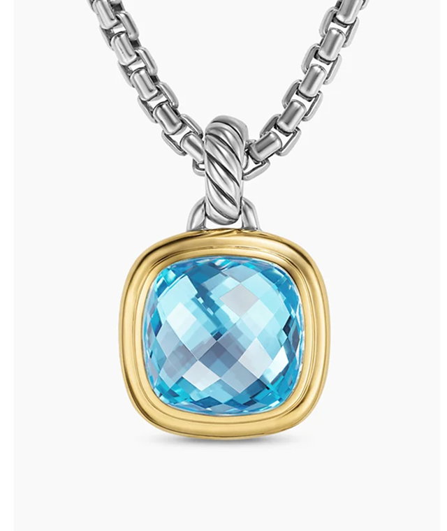Albion® PendantSterling Silver with 18K Yellow Gold and Blue Topaz, 11mm