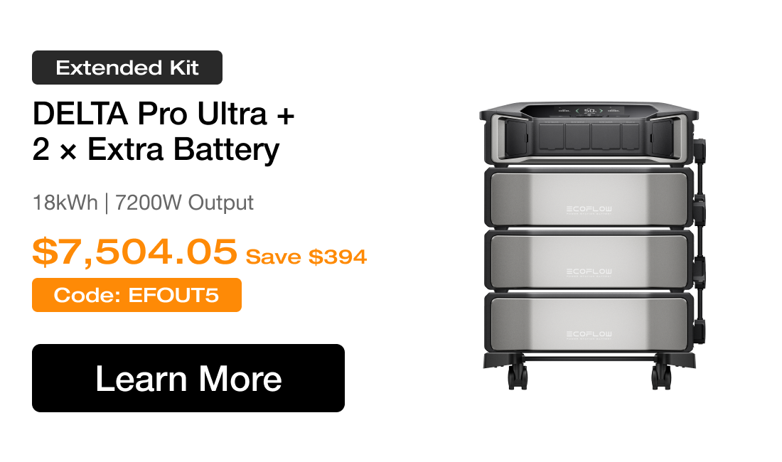 Extended Kit DELTA Pro Ultra + 2 × Extra Battery 18kWh | 7200W Output $7,504.05 Save $394