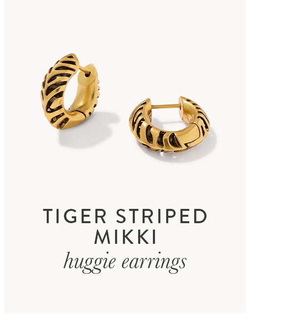 Tiger striped mikki huggie earrings