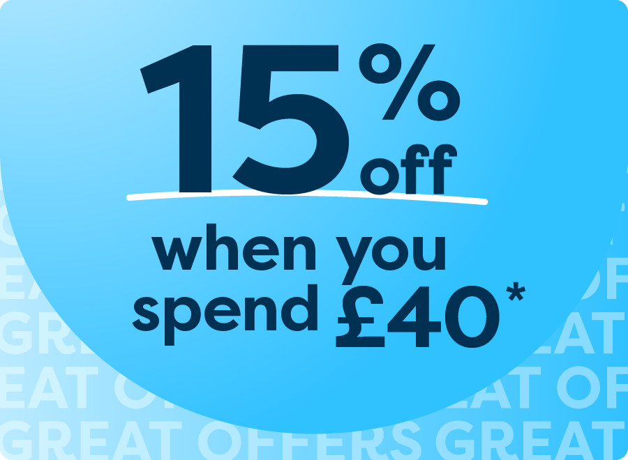 15% off when you spend £40*