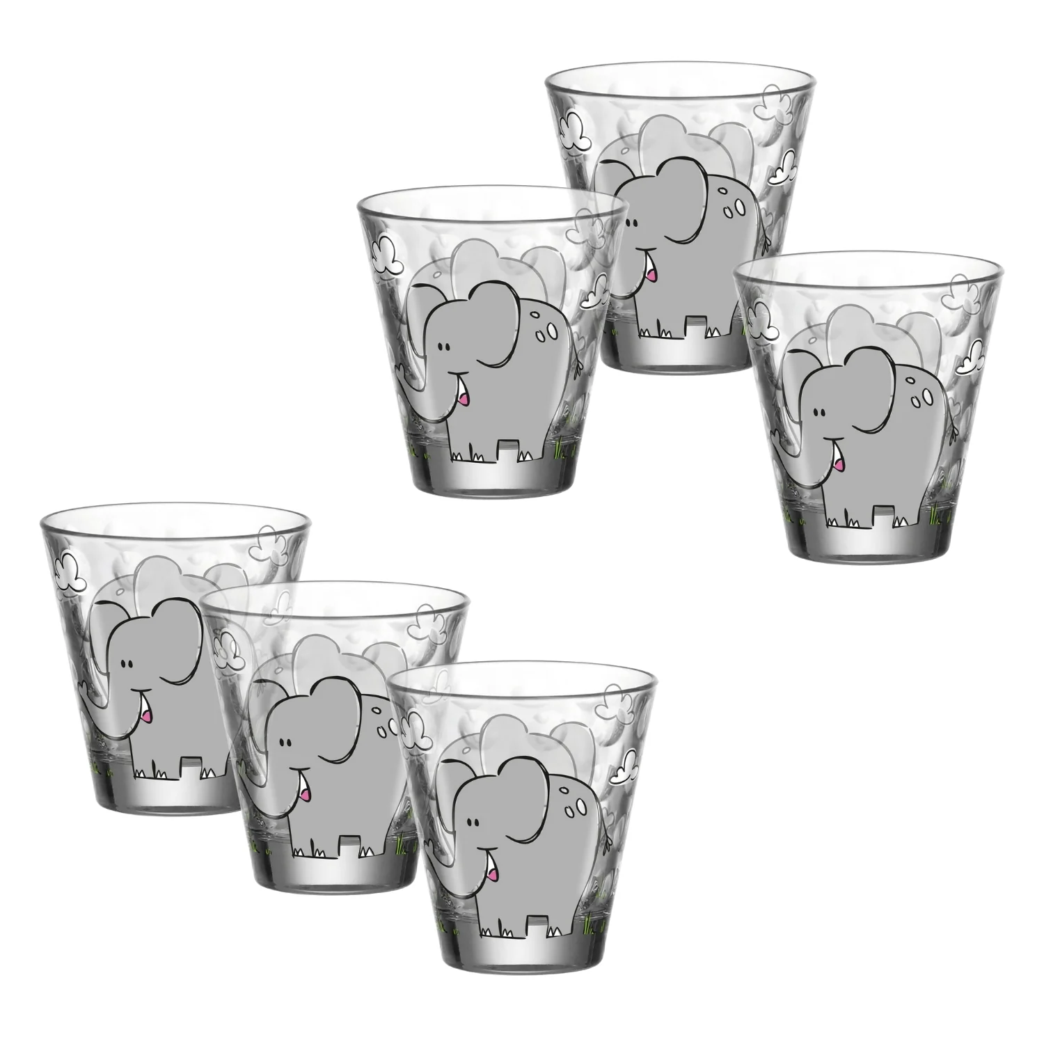 Image of Kinderbecher BAMBINI OPTIC 215ml Elefant 6er-Set