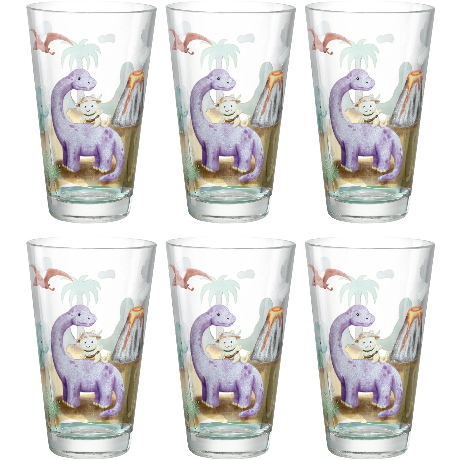 Image of Trinkglas BAMBINI AVVENTURA 300ml Dino 6er-Set
