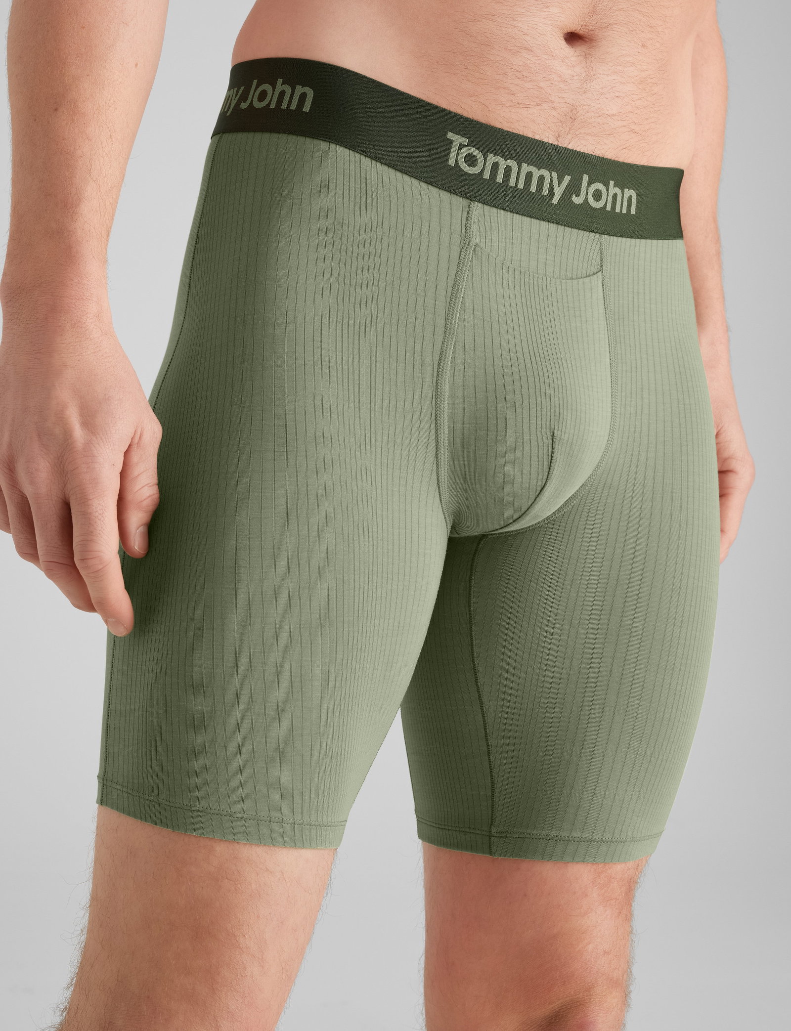 Image of Second Skin Luxe Rib Mid-Length Boxer Brief 6"
