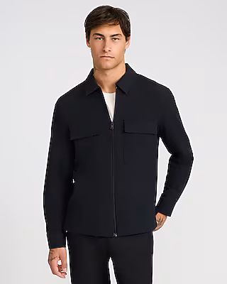 Everyday Performance Double Flap Chest Pocket Black Zip Jacket