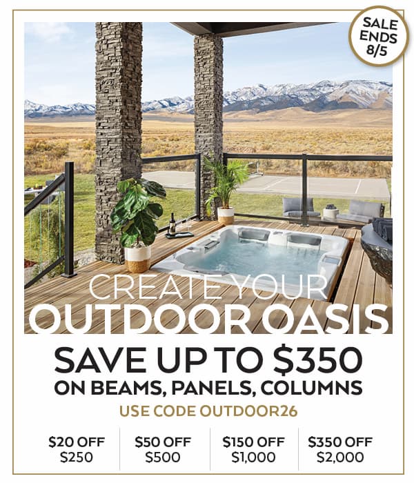 Save up to $350 with OUTDOOR26 to create your outdoor oasis!