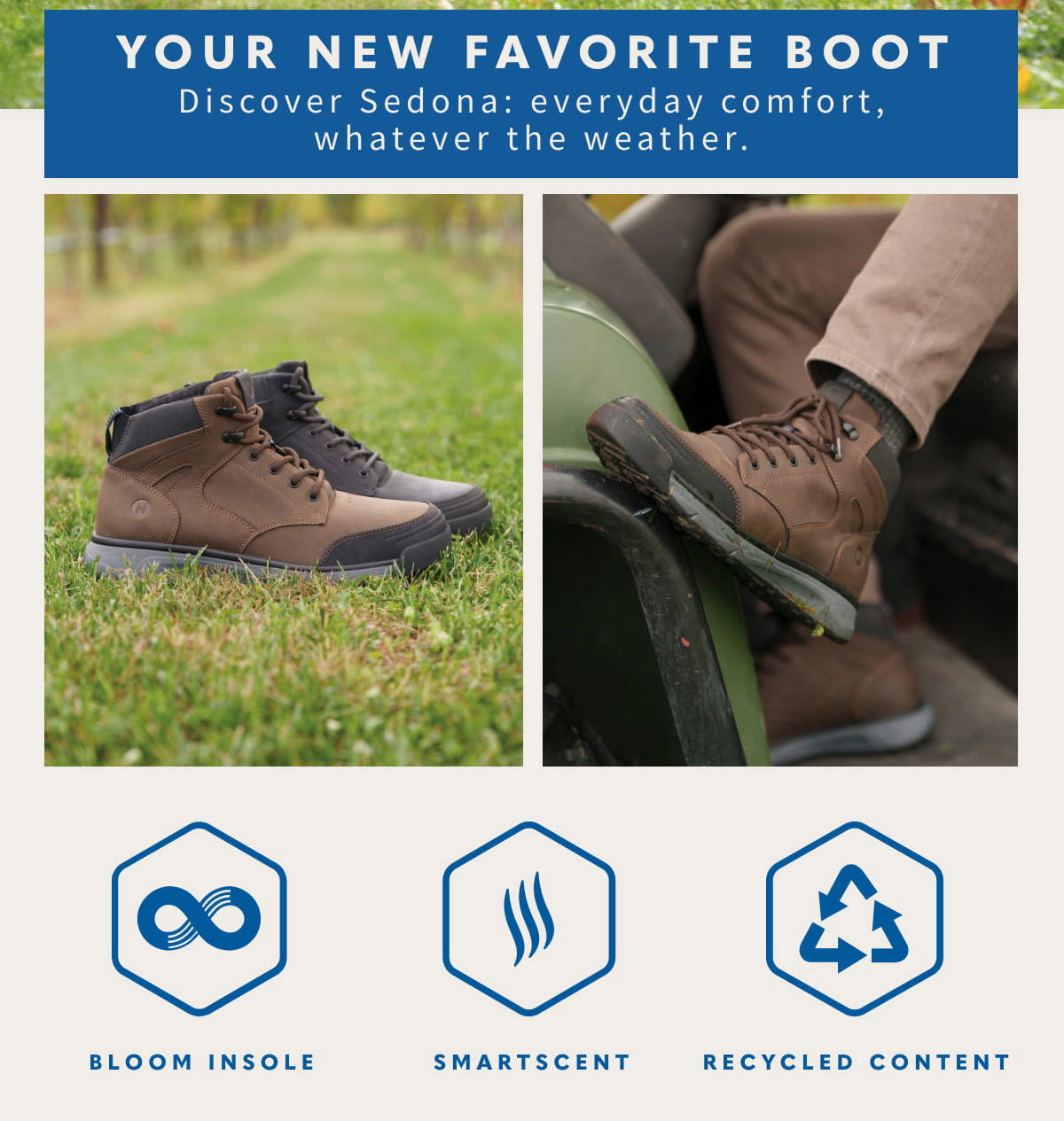 Discover Sedona: Your new favorite boot for everyday comfort, whatever the weather.
