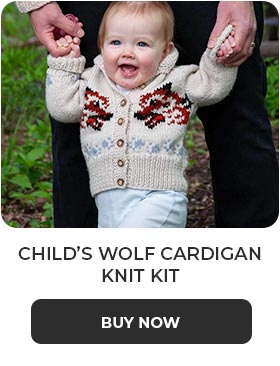 Child's Wolf Cardigan Knit Kit