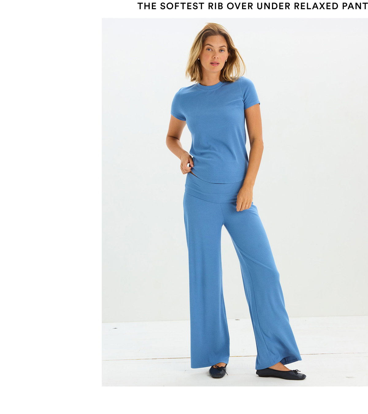 The Softet Rib Over Under Relaxed Pant