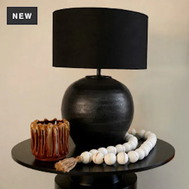Humble & Mash Black Beacon Ceramic Table Lamp