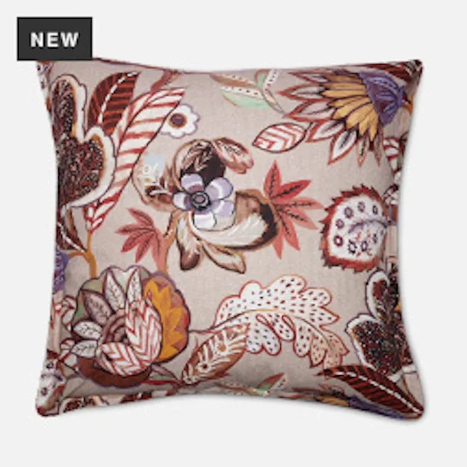 Thread Office Lotus Printed Scatter Cushion with Feather Blend Inner, 60cm x 60cm