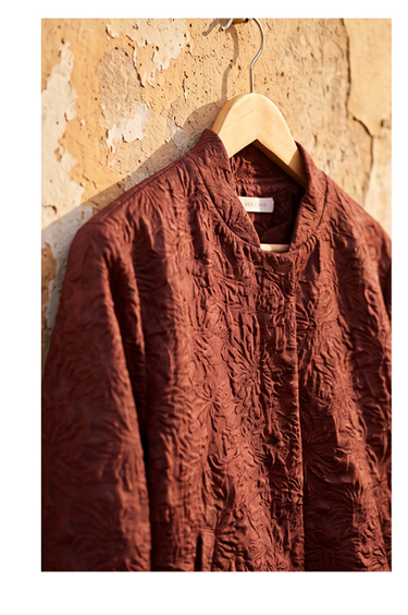 Jacquard bomber Lora Brown Flower jacquard