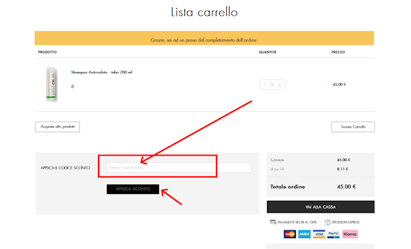 istruzioni utilizzo Coupon