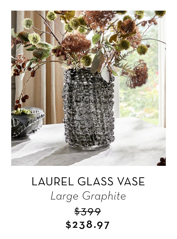 Laurel Glass Vase - Large Graphite