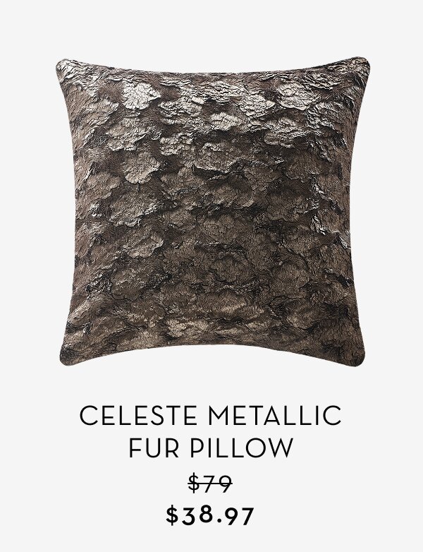 Celeste Metallic Fur Pillow
