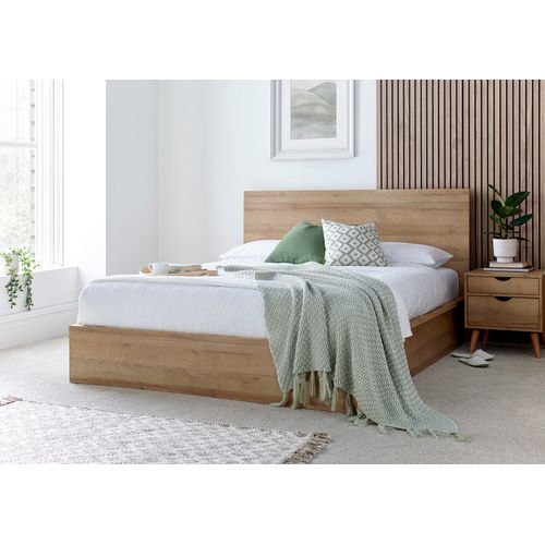 Chicago Riviera Oak Wooden Ottoman Storage Bed