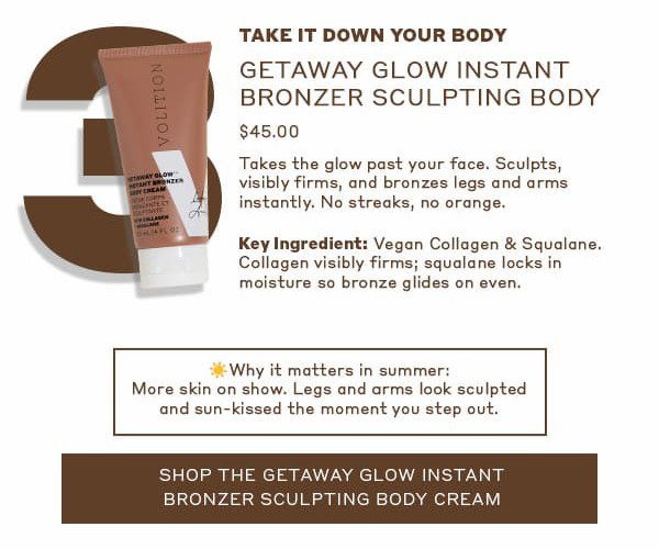 Shop the Getaway Glow Instant Bronzer Sculpting Body Cream