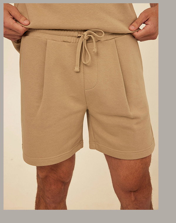Easton Cotton Blend Terry Pleated Short