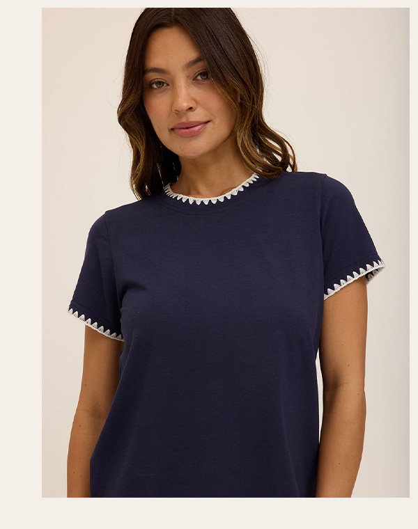 Ginny Novelty Stitch Eco Jersey Tee