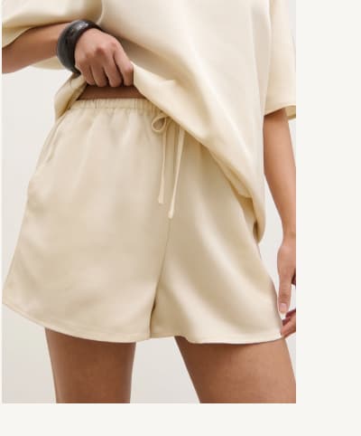 Breya Satin Drawstring Shorts