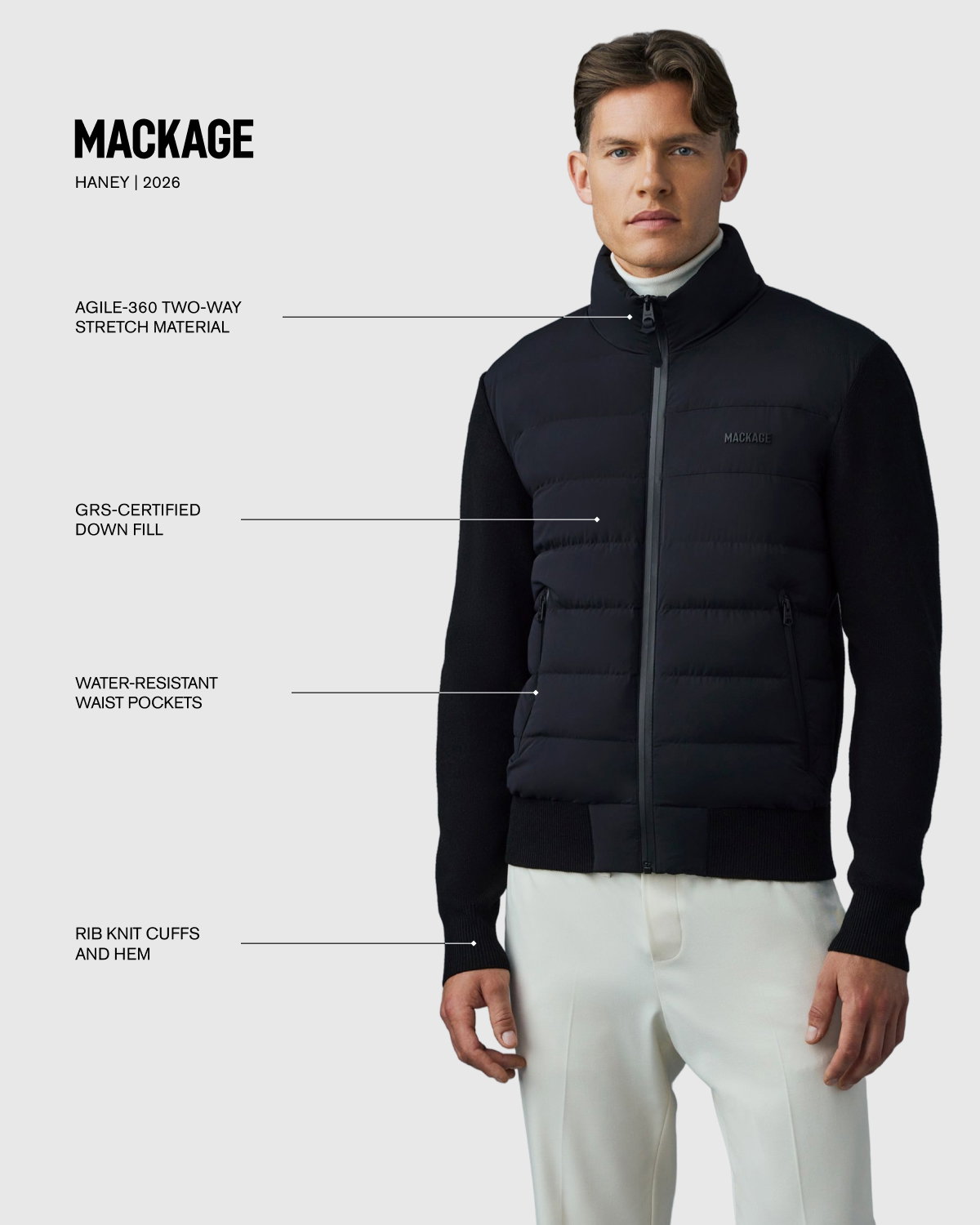 HANEY-CITY Hybrid light down jacket