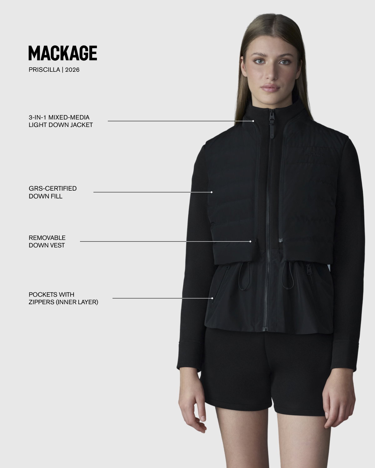 PRISCILLA-Z 3-in-1 Hybrid Lightweight Down Jacket