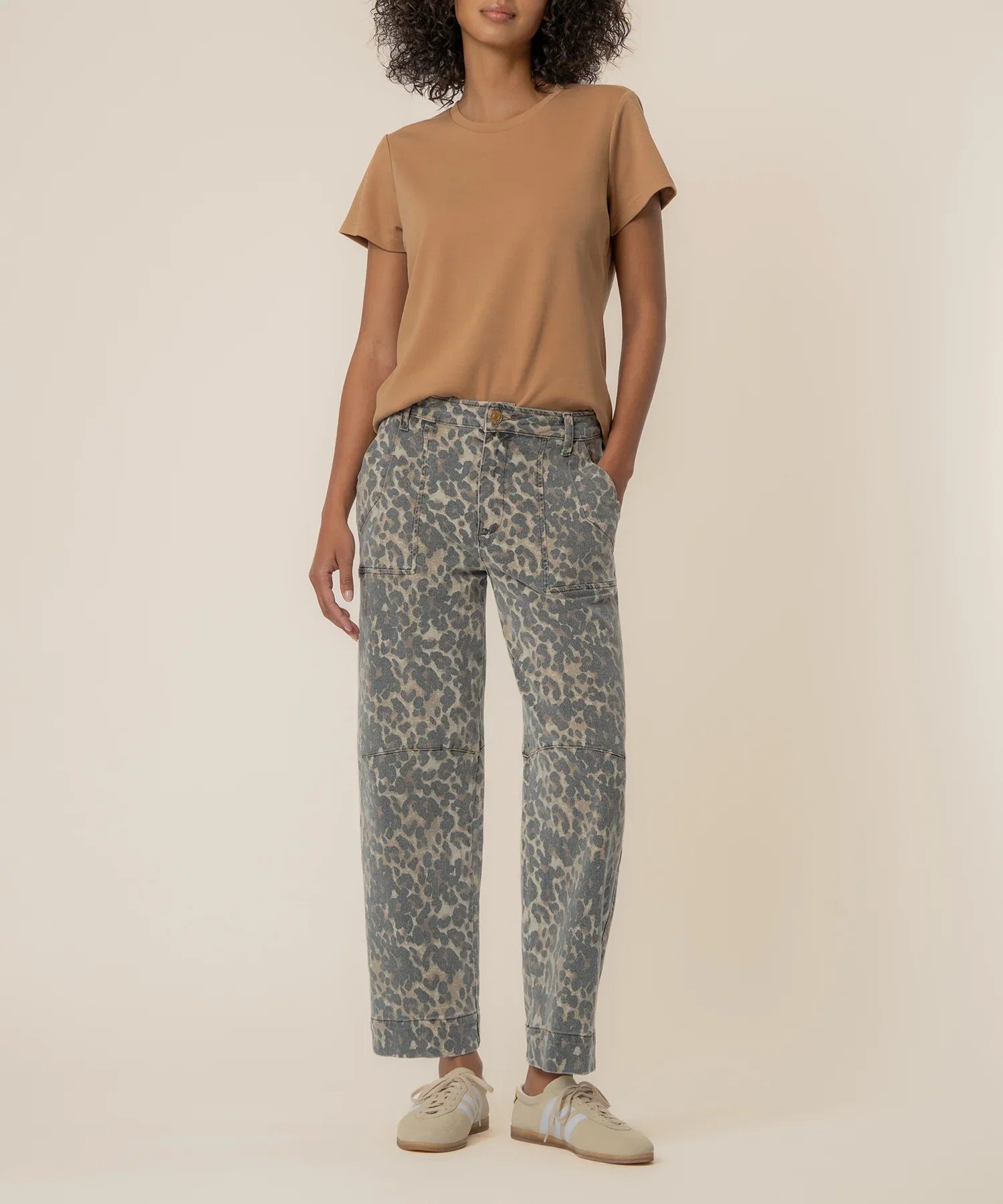 Image of Ashton High Rise Wide Leg Barrel, Exclusive in Tan/Brown